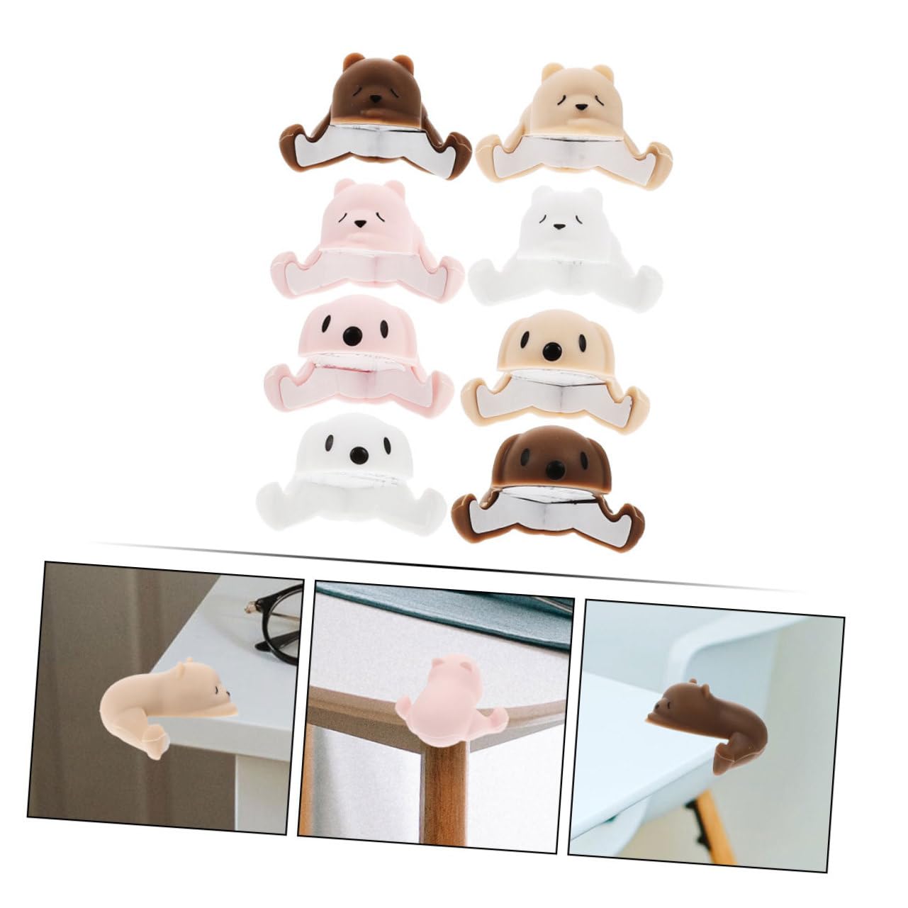 UPKOCH 3 Set Di Protezioni Angolari Per Bambini in Silicone Con Supporto Adesivo Facili Da Installare Protezioni Angolari Per Mobili 8 Pezzi*3