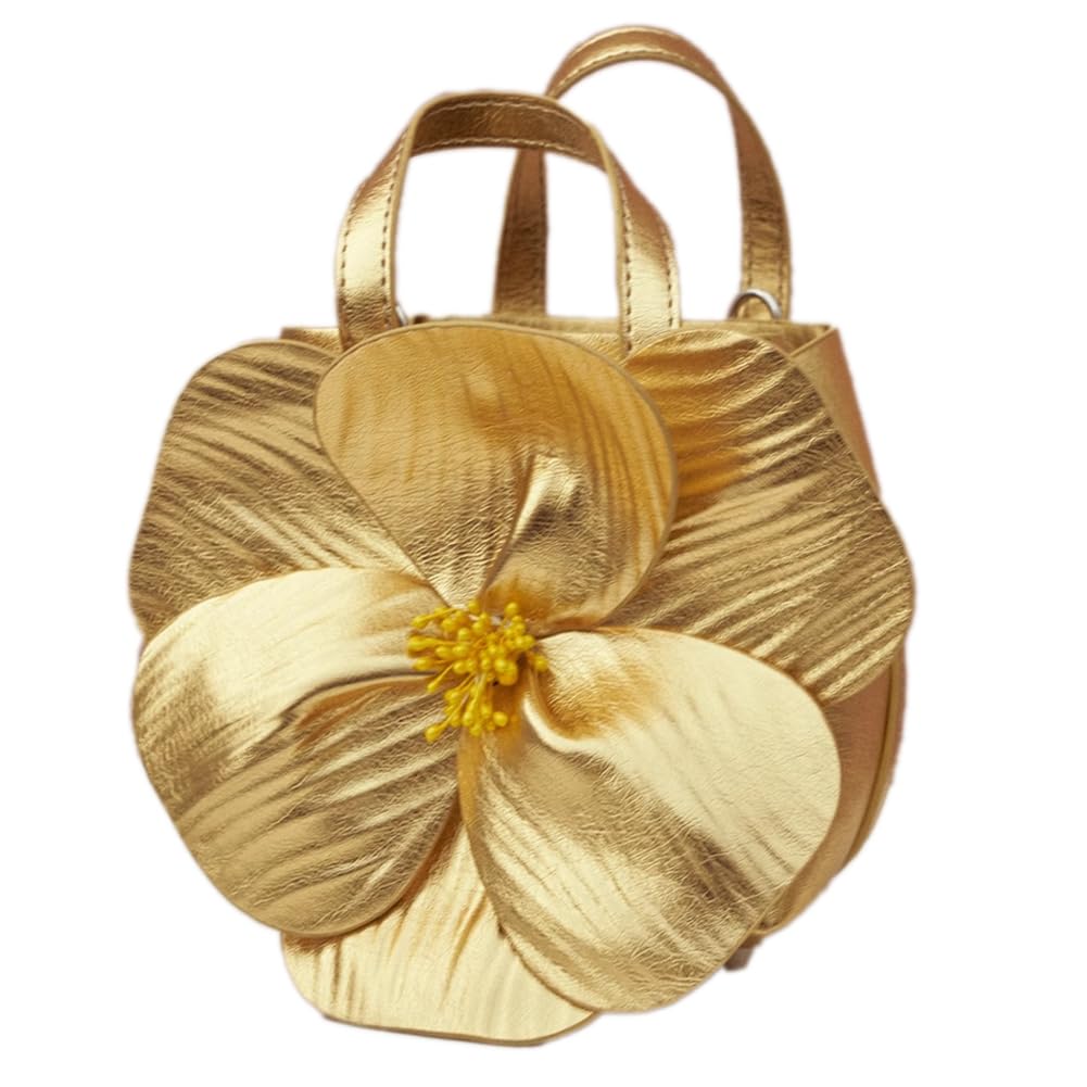 CUXVAMini Flower Evening Purse Floral Clutch Purses for Women PU Leather Evening Handbag with Chain Wedding Party Prom