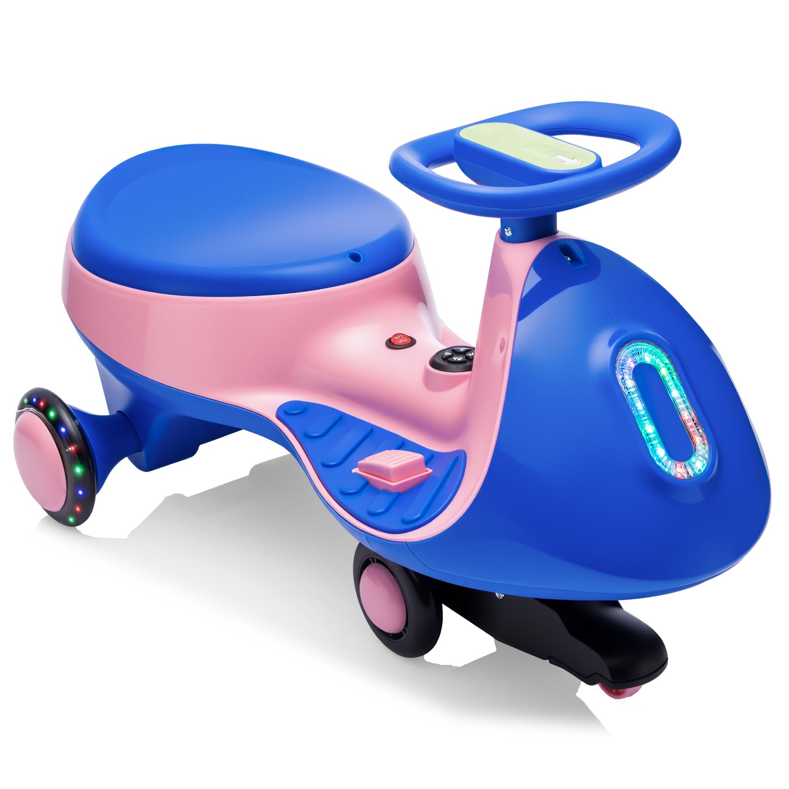 LALAHO Macchina Elettrica Per Bambini 12 V con Pedale, Auto Elettrica con 2 Velocità, Luci LED, Bluetooth, Protezione Antiribaltamento, 3 Anni in su (Blu-rosa)