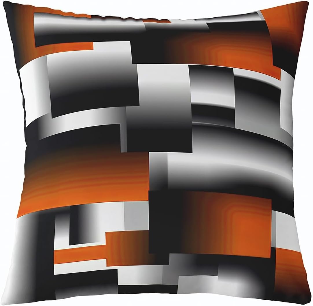 jejeloiu Geometric Throw Pillow Covers 20"x20" Set of 4 Soft Abstract Cushion Covers for Couch Sofa Brown Coffee Circles Lines Pattern Decorative Pillowcases Outdoor Pillows Covers