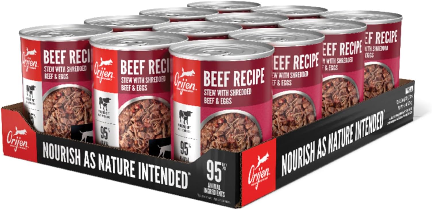 Real Meat Shreds Wet Dog Food Beef Stew Recipe 12.8oz Cans (12 Count)