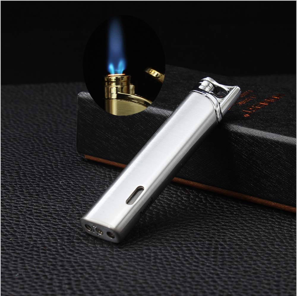 2017snow Women's Metal Lighter Jet Torch Flame Windproof Lighter Fine Gift(Color Random,Come Without Butane)