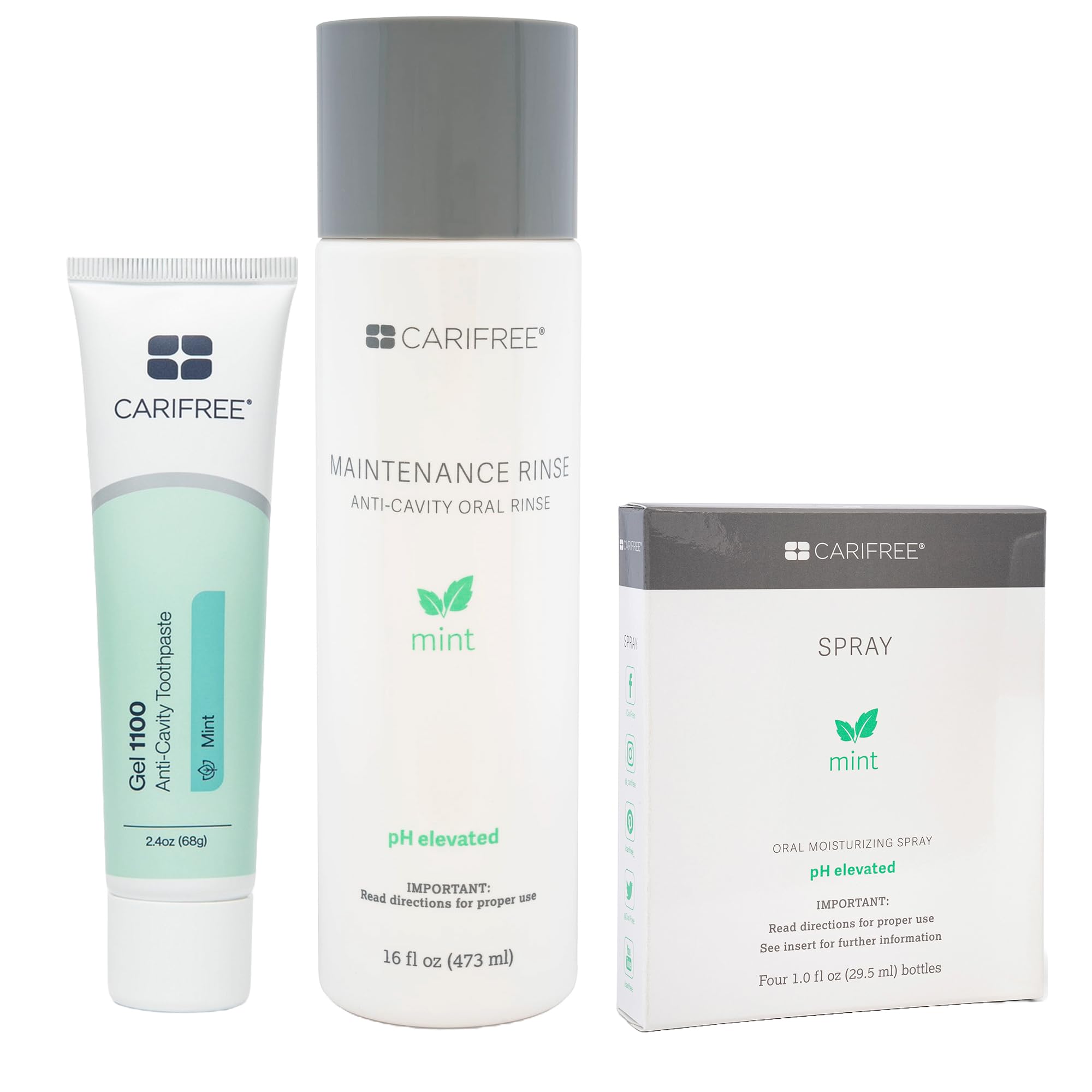 CariFree Maintenance & Prevention Starter Kit, Mint | Anti-Cavity Fluoride Toothpaste & Mouthwash Freshens Breath and Moistens Mouth | Dentist
