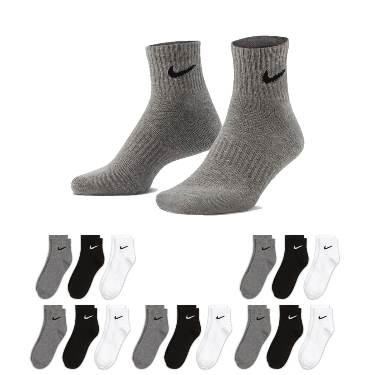 Nike Everyday Cushion Ankle Lot de 3 paires de chaussettes pour homme, 38-​42