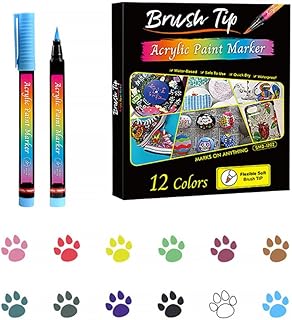 12PCS Dog Nail Polish Pen - Pet Nail Polish Pens Graffiti Marker Pen Quick Dry, Pet Safe Nail Polish Colors Set, Pets Nail Polish Cat Paw Graffiti and DIY Painting Pen