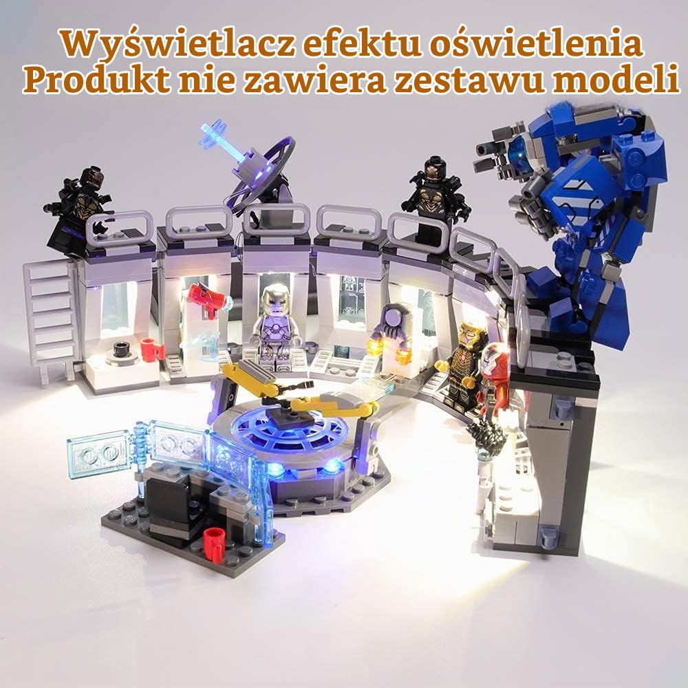 GEAMENT Oświetlenie LED Kompatybilne z LEGO Zbroje Iron Mana 76125 Model do Składania Klocków (Zestaw Modeli Niezawarty)