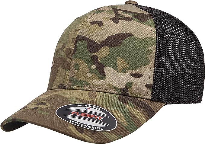 Image of Flexfit Unisex Mesh Fitted 2-Tone Trucker Hat, One Size