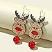 Christmas Theme Earrings Acrylic Cute Santa Claus Gingerbread Reindeer Christmas Stockings Earrings Christmas Jewelry Gift-Reindeer