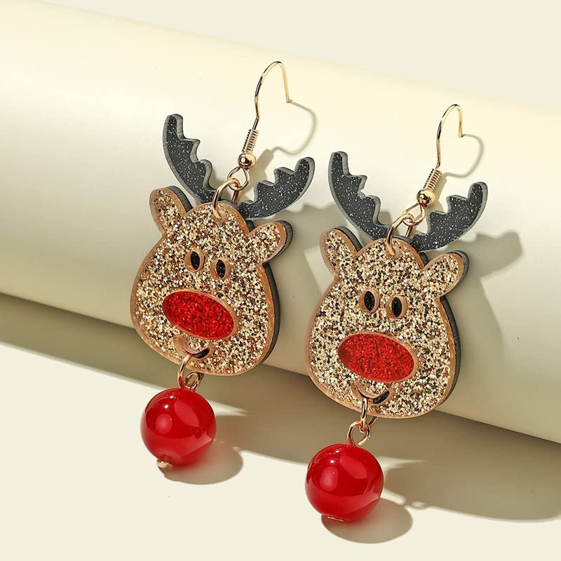 Christmas Theme Earrings Acrylic Cute Santa Claus Gingerbread Reindeer Christmas Stockings Earrings Christmas Jewelry Gift3
