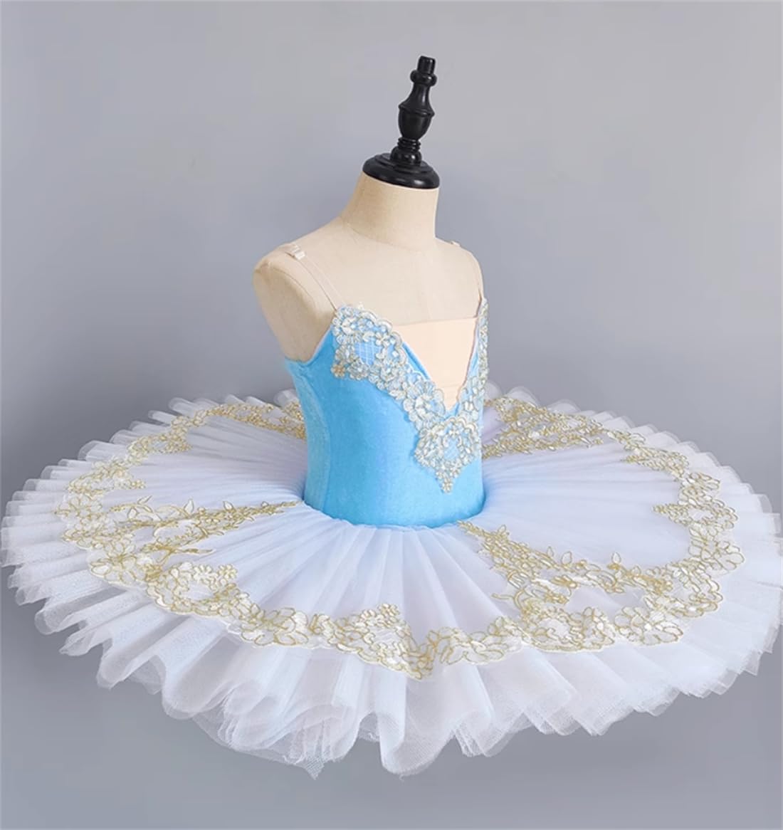 Costume da Ballerina per Bambina Body da Cigno tutù da Danza Classica Gonna in Tulle Senza Maniche Costume da Ballerina da Competizione Costume da Spettacolo (160)