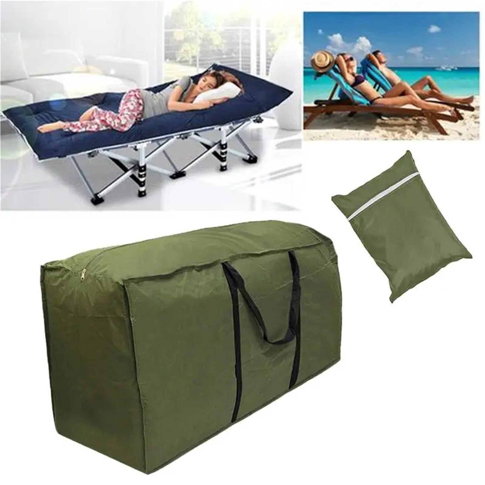 Borsa portaoggetti pieghevole grande for mobili da esterno Protezione impermeabile Cuscino giardino for la casa Per Cuscini(173 x 76 x 51cm)