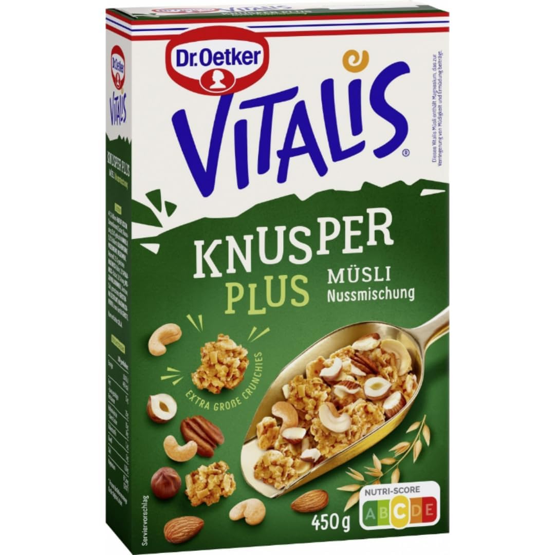 Mit Pufai Grocery, Vitalis Knusper Plus Müsli Nussmischung 450 Gramm x 5 Packungen