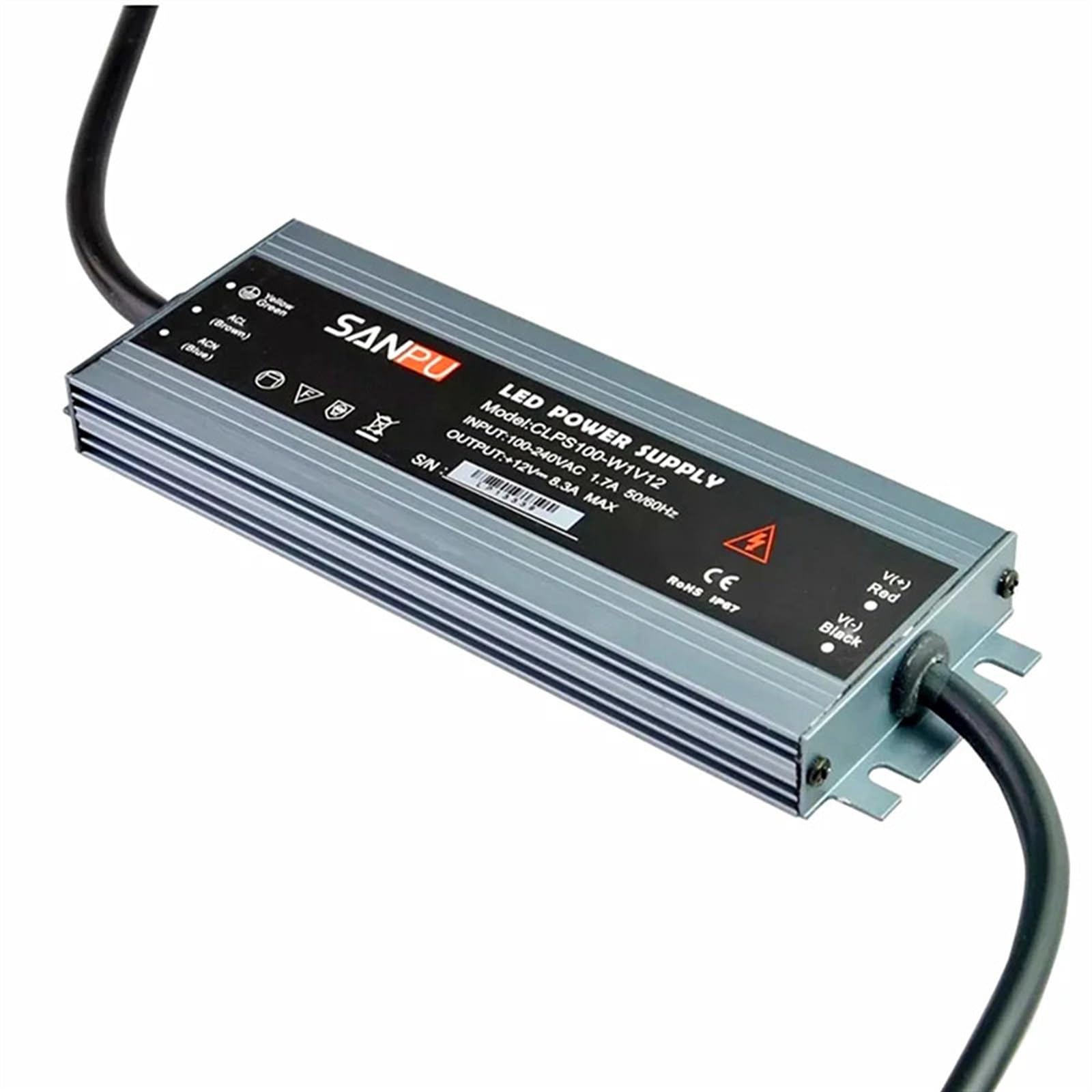 Fuente de alimentación impermeable IP67 24V 12V iluminación 60/100/120/150/200/250/300W controlador LED for tira LED(DC24V,60W)