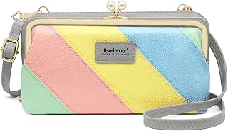 Borsa a Tracolla per Cellulare Portafoglio Donna Piccola Borsa per Telefono a Tracolla in Pelle PU Grande Capacità Lungo Portamonete Borsa Porta Cellulare con 8 Slot per Carte di Credito (Grigio)