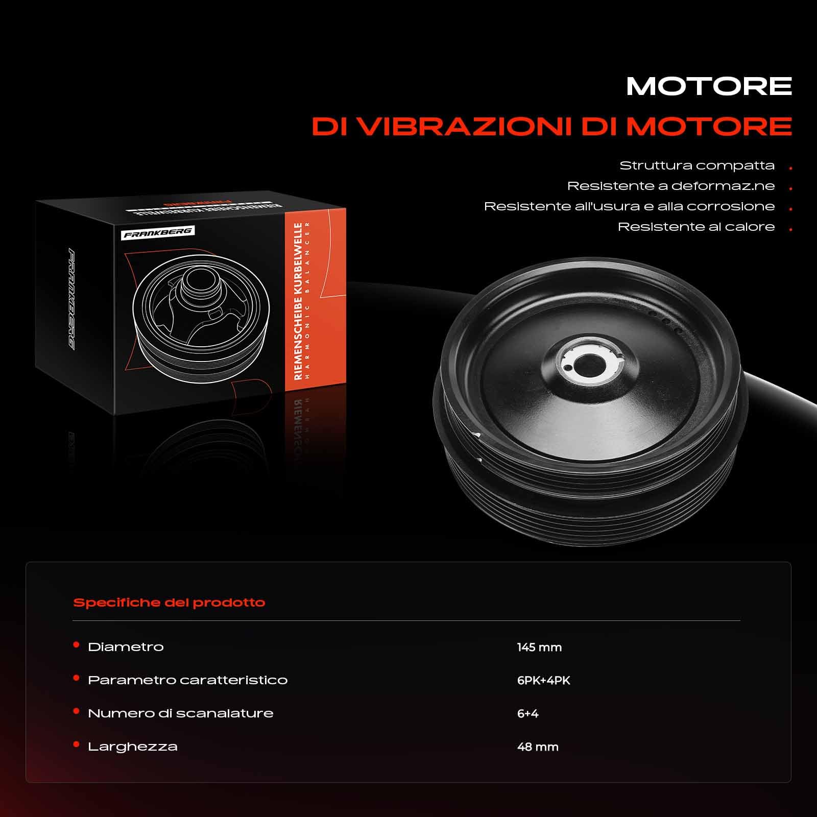 Frankberg Pulegge Cinghia Albero a Gomito Compatibile con Fortwo Cabrio 451 1.0L 2007-2025 Fortwo Coupé 451 1.0L 2007-2025 Replace# 1320300268