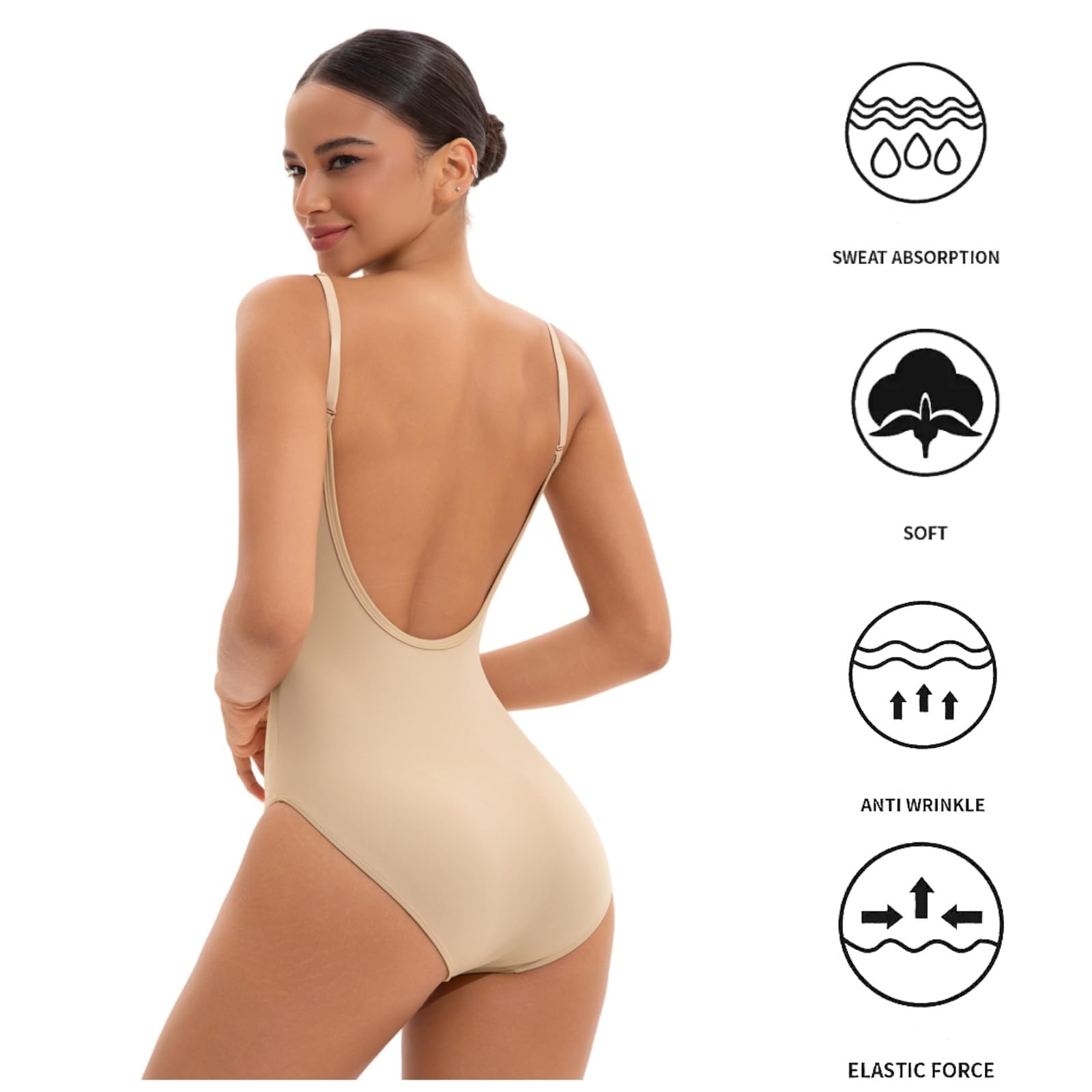 Justaucorps de ballet à sangle réglable pour femme - Justaucorps de gymnastique et de danse - Justaucorps de danse pour adultes et filles