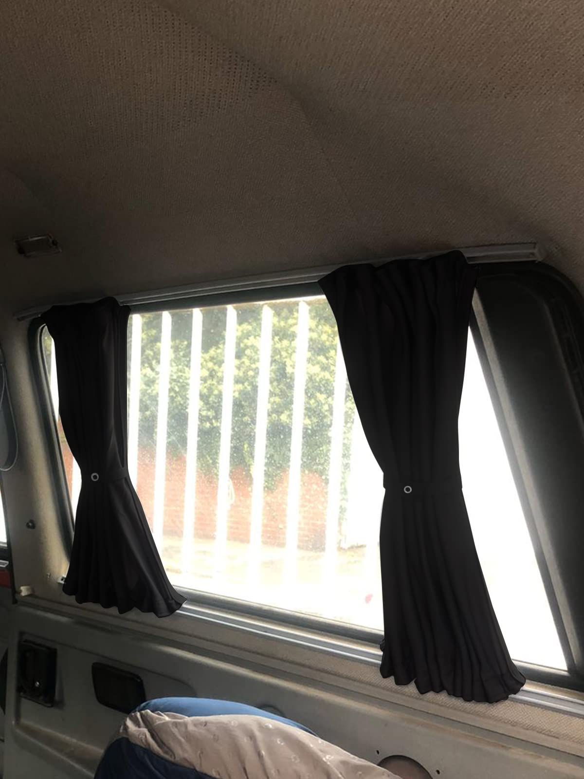 BREMER SITZBEZÜGE Maß Gardinen Vorhänge Sonnenschutz Kompatibel Mit VW T4 Multivan Caravelle 1990 2003 In Schwarz Camping Zubeh R Wohnmobil Zubeh R Camper Gardinen Set Amz