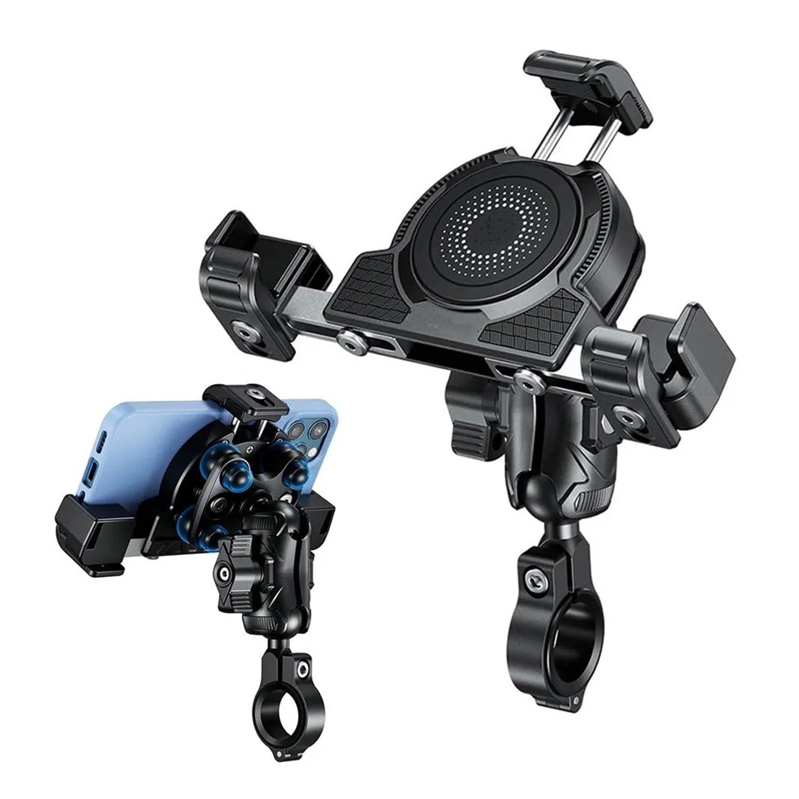 Supporto Per Telefono Moto Porta Cellulare Moto Staffa GPS per moto | Ammortizzatore Di Vibrazioni Supporto Mobile Universale Bici Regolazione A 360° Staffa Di