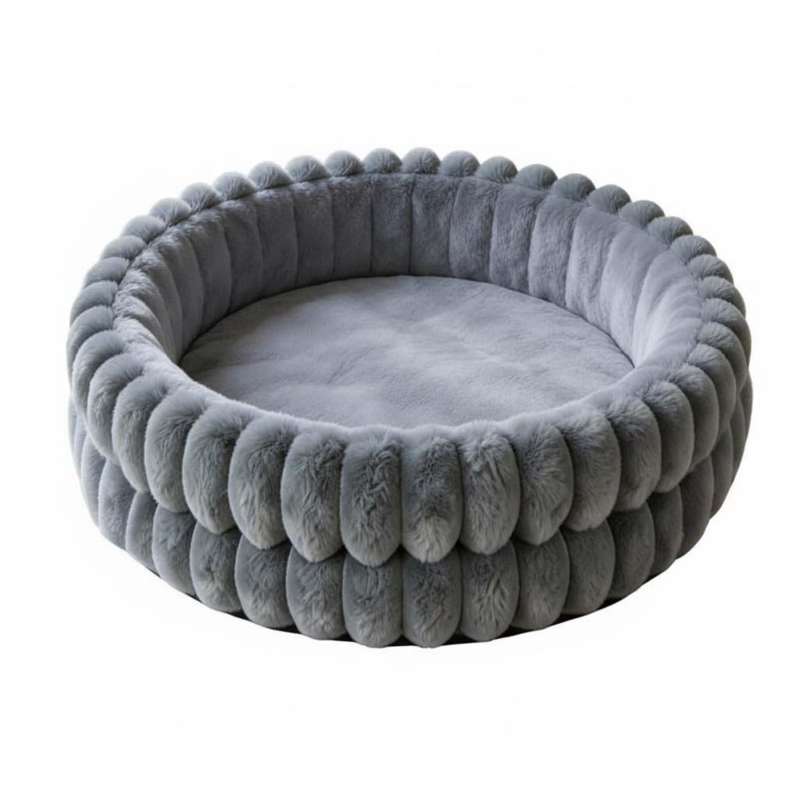 predolo Cojín Nido de Doble Capa Cálida y Acogedora Extra Suave para Perros Pequeños, Cachorros, Interior, Suelo, Gris, 60CM