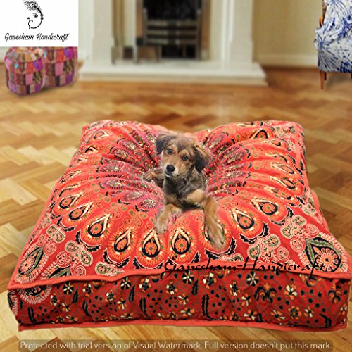 Funda de almohada grande de 35 cm para el suelo del árbol de la vida, cojín de meditación de pavo, asiento de mandala, cuadrado, hippie, colorida, decorativa