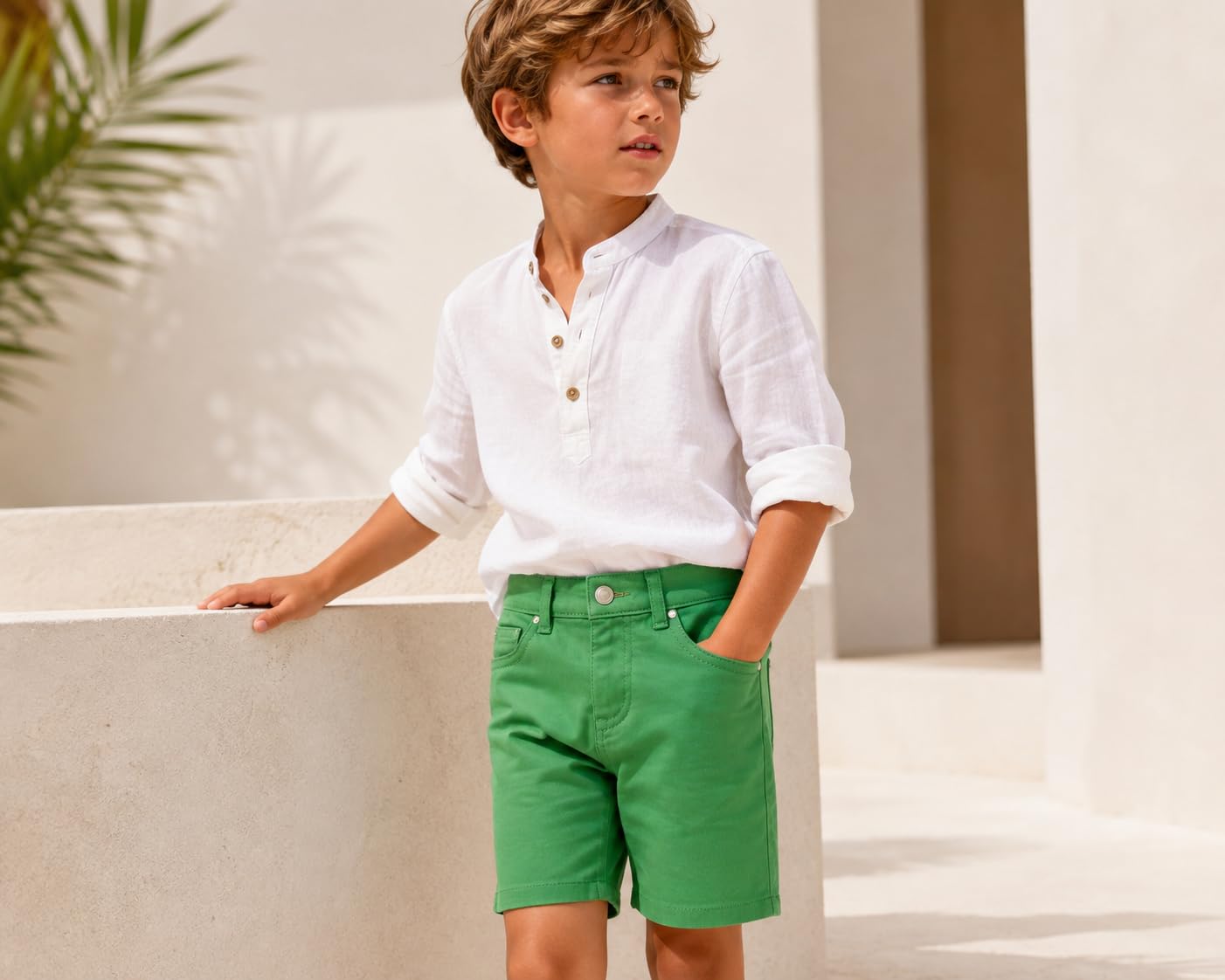 Mayoral Pantaloncino Bermuda Bambino in Cotone, Shorts Verde 5 Tasche, Chiusura Zip e Bottone, vestibilità Comoda, Look Casual Estivo, Adatto a Bambini e Ragazzi, 204, età 4 Anni, Regular