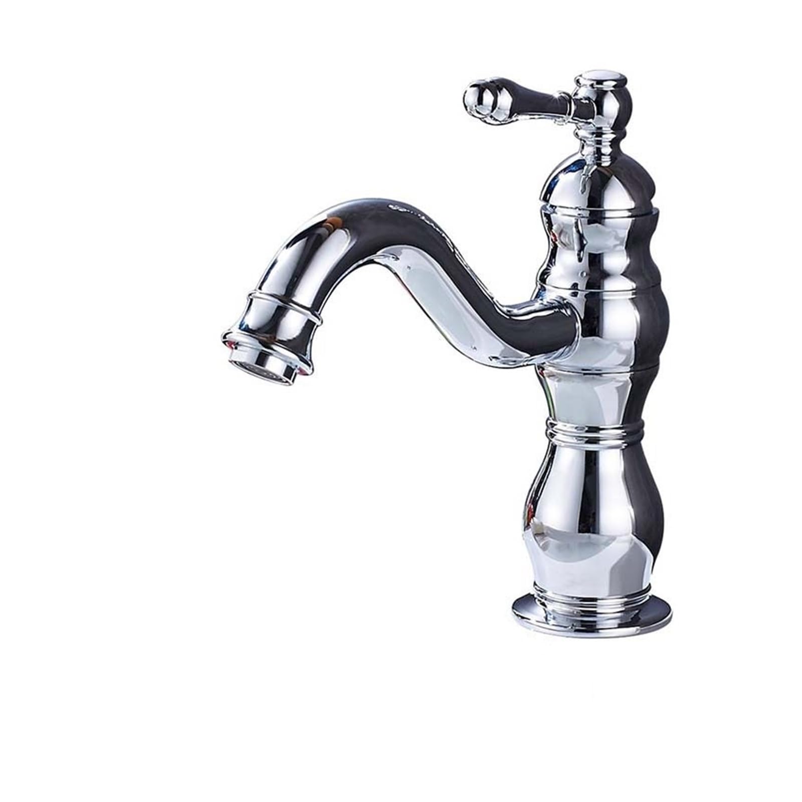 Robinet de lavabo en laiton chromé haut de gamme avec bec pivotant pour salle de bain moderne