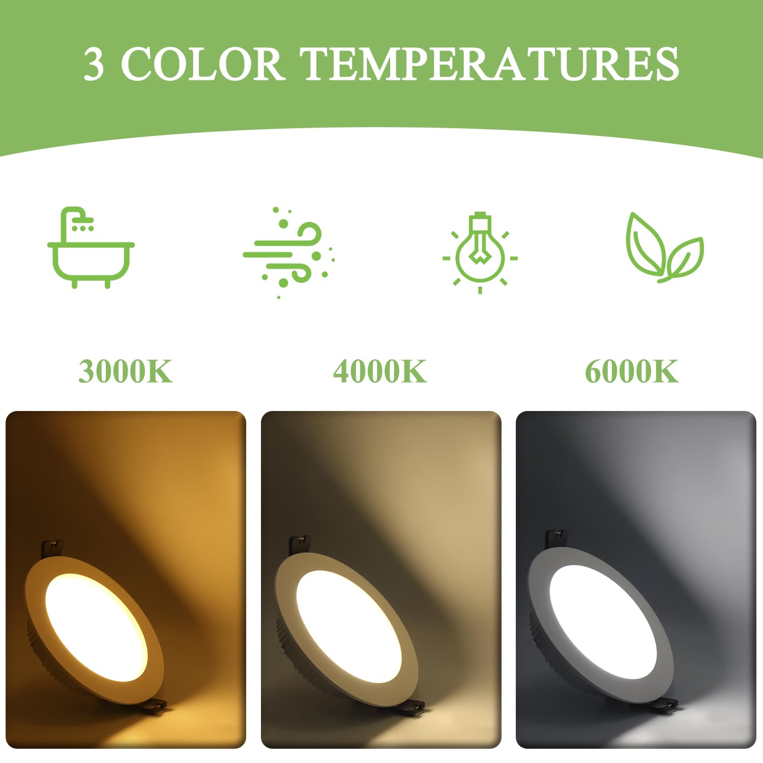 LED Einbaustrahler 230v 10W Ultra Flach Led Spots, Warmweiß 3000K Neutralweiß 4000K Kaltweiß Einbauleuchten, Ø90-100mm, Speicherfunktion, Deckenspots LED für Badezimmer Küche, 10er Set