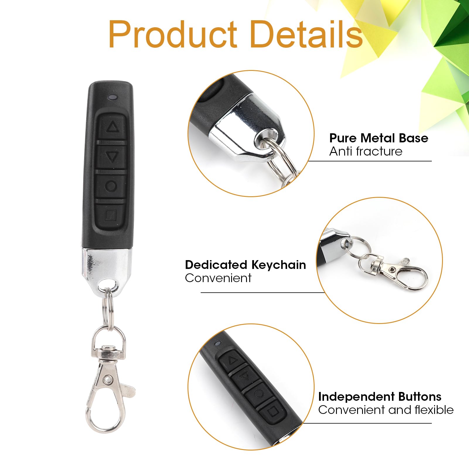 Telecomando Universale 8 Tasti Per Porta Garage - 433 MHz, 100 Metri Raggio, Batteria 12V23A