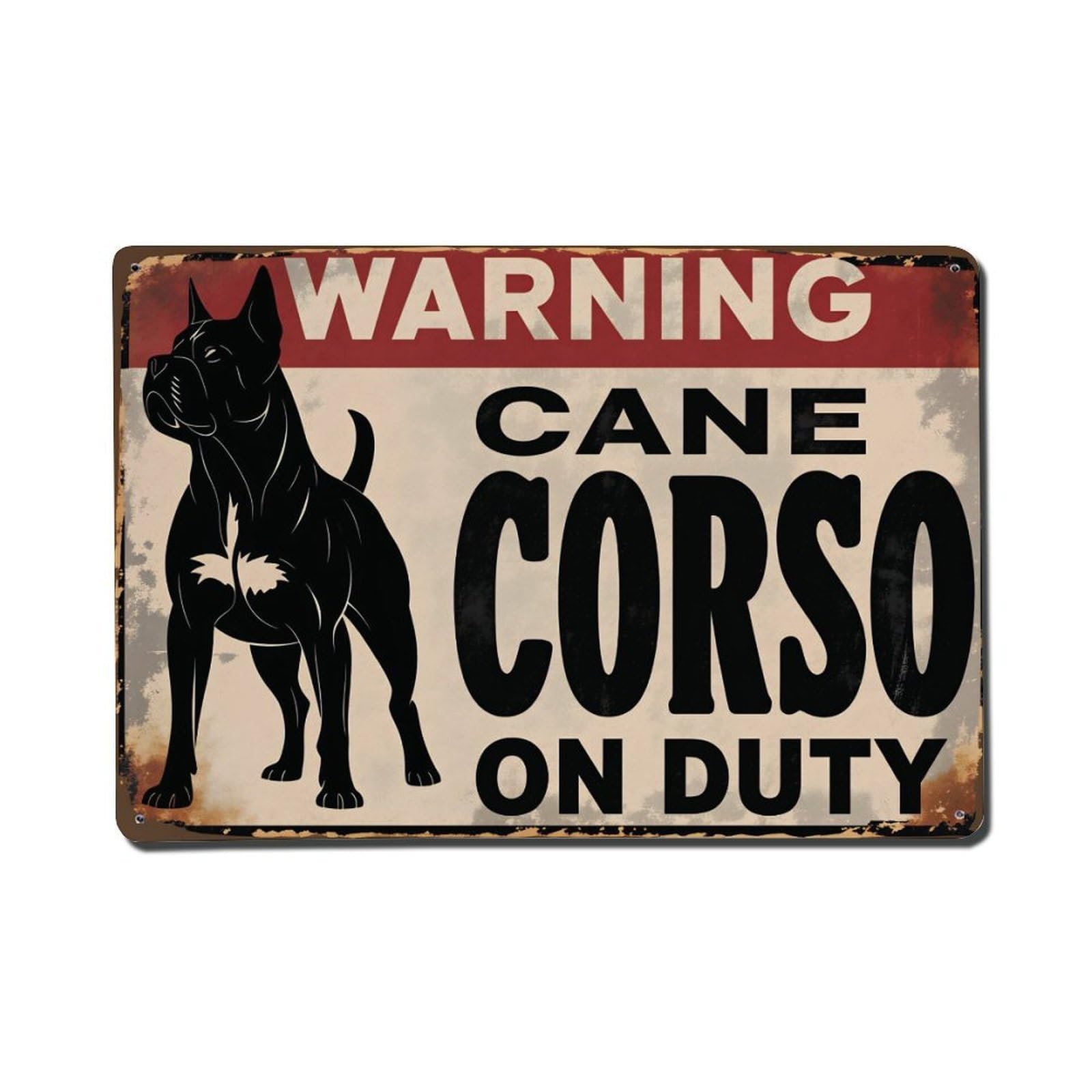 Cane Corso Guard Dog Warning Sign Vintage Aluminium Metal Sign, Retro Wall Decor for Home, Bar, Garage & Farmhouse 20x30cm
