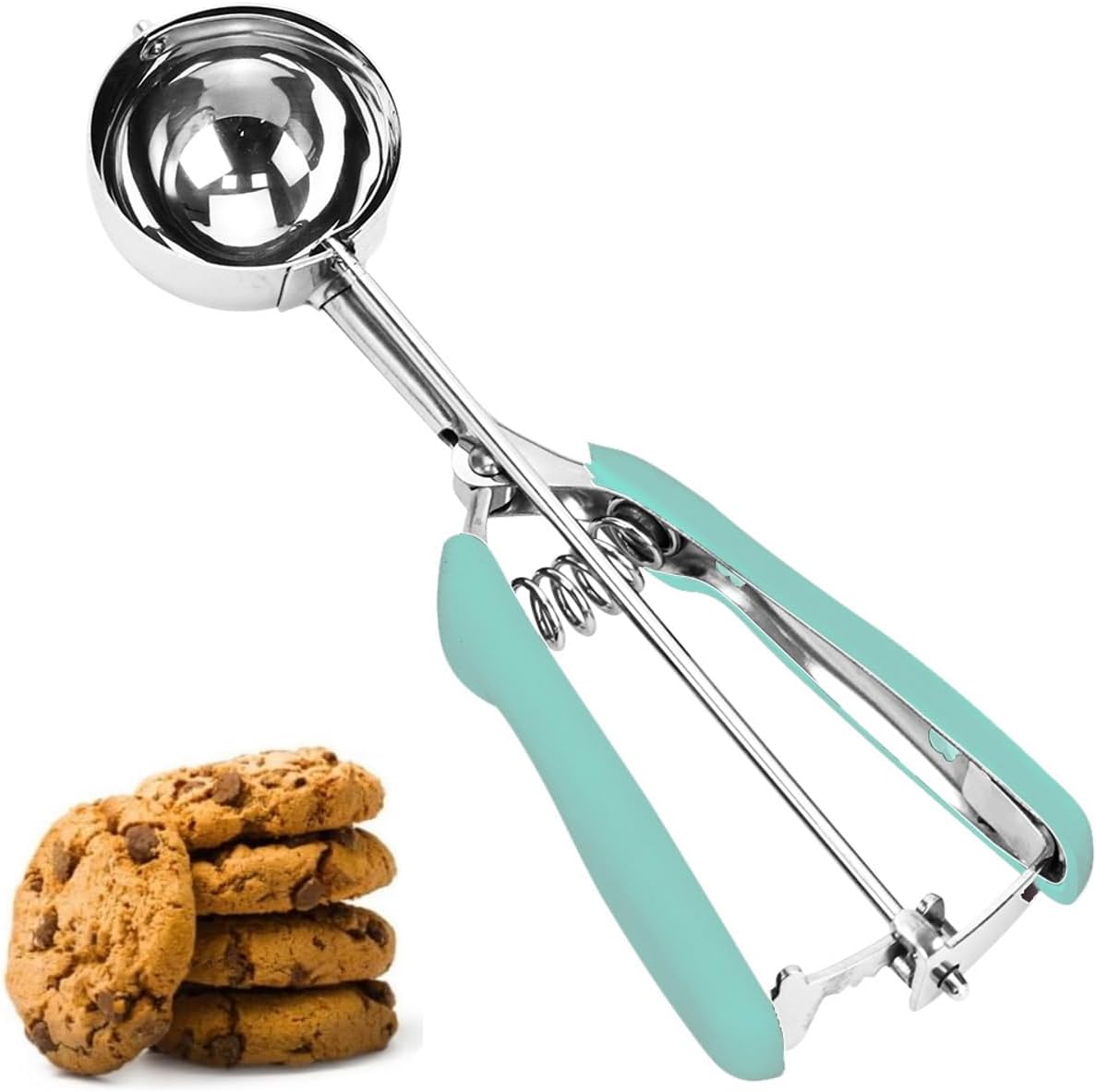 - Cookie Scoop, 18/8 Stainless Steel Cookie Scooper, Cookie Scoops for Baking, 3Tbsp/45ml/1.5oz Cookie Dough Scoop, Ice Cream Scooper with Trigger Release, Cookie Scooper for Baking (Mint Green)…