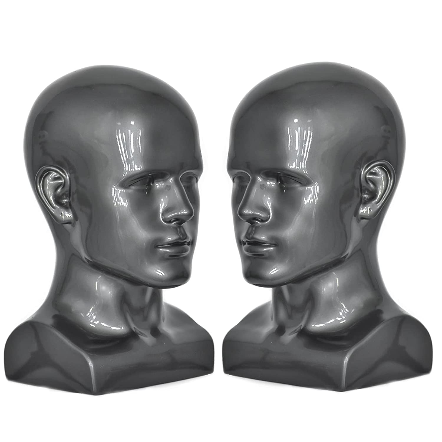 Amazon.com: FLWAI PVC Silver Grey Male Mannequin Head Display Head
