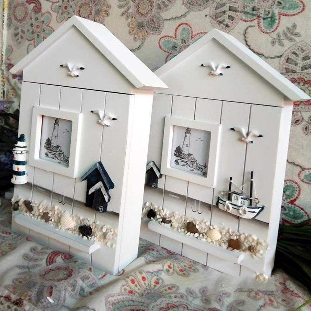 Amazon.co.jp: キーボックス 地中海風 木製 キー ケース 鍵掛け 鍵収納