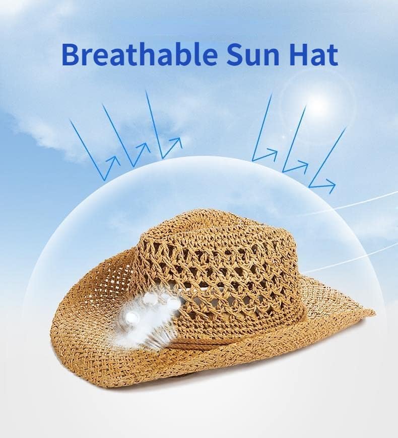 Miniatura 2 de Sombrero de caballero vaquero occidental retro verano al aire libre protector solar pesca sombrero de paja