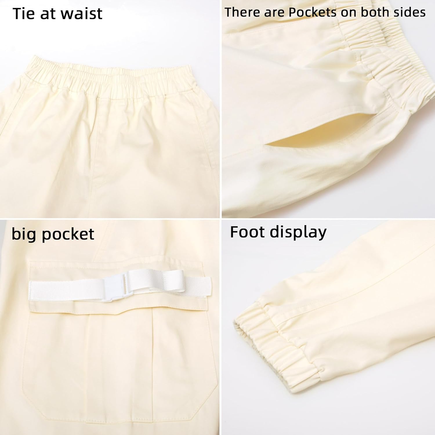 Boys Cargo Pants Cotton Casual Pants Elastic Waist Hiking School Uniform Sweatpants Joggers - Image 5