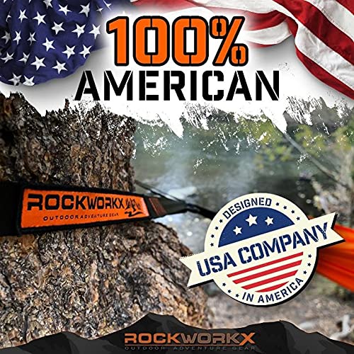 ROCKWORKX Camping Hammock USA Single & Double Portable Multi-Use as Sunshade/Weather Shade/Tent Cover for Compact Travel Indoor & Outdoor (Multiple Colors)