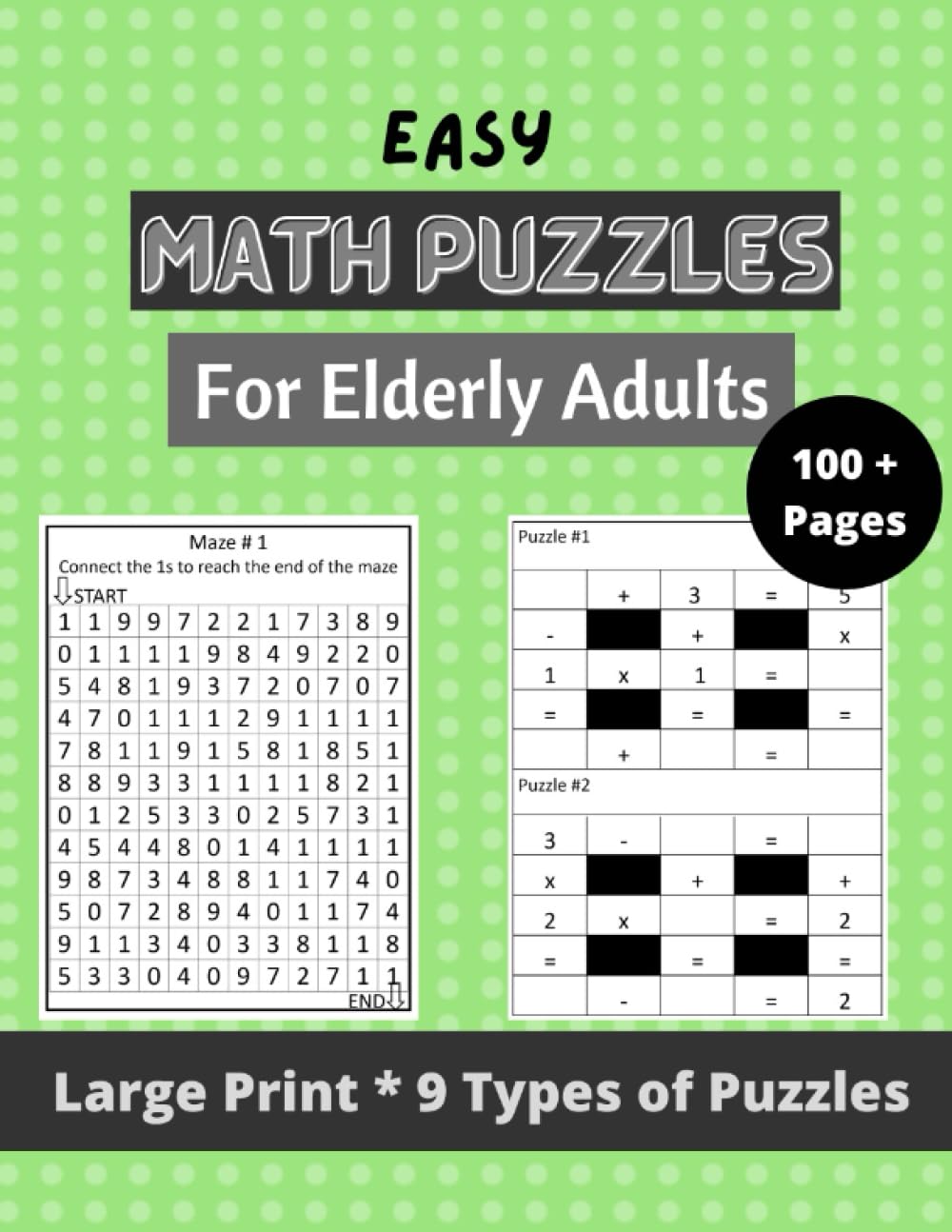 Easy Math Puzzles for Elderly Adults: A Brain Teaser Book for Seniors with Dementia