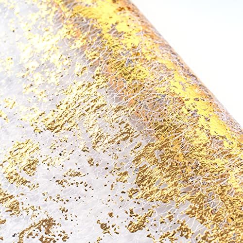 Mcasa Gold Desk Runner, Glitter Metallic Gold Foil Skinny Mesh Desk Runner Roll 11 Inch x 20 Ft, Occasion Social gathering Provides Cloth Desk Decorations for Wedding ceremony, Child Bathe, Birthday, Banquet, Christmas 2 61hE0QZeC1L. AC