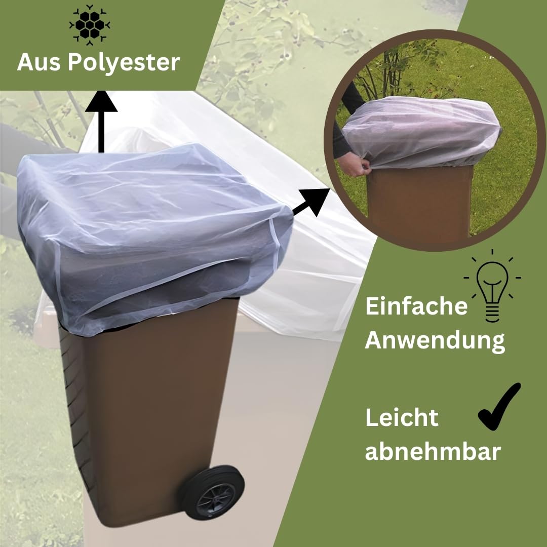 Abdecknetz für 120 l Biotonne Mülltonne Netz ca. 45 x 45 cm Hygiene Schutz vor Insekten und Maden aus Polyester