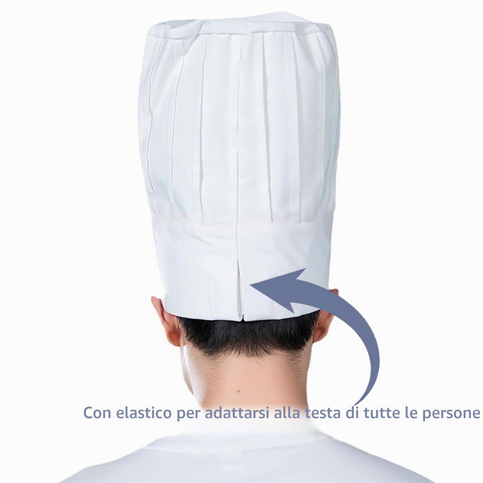 VPB Cappello Da Chef Unisex Regolabile Per Barbecue Cucina Ristorante Feste Da Forno Casa Scolastico Bianco