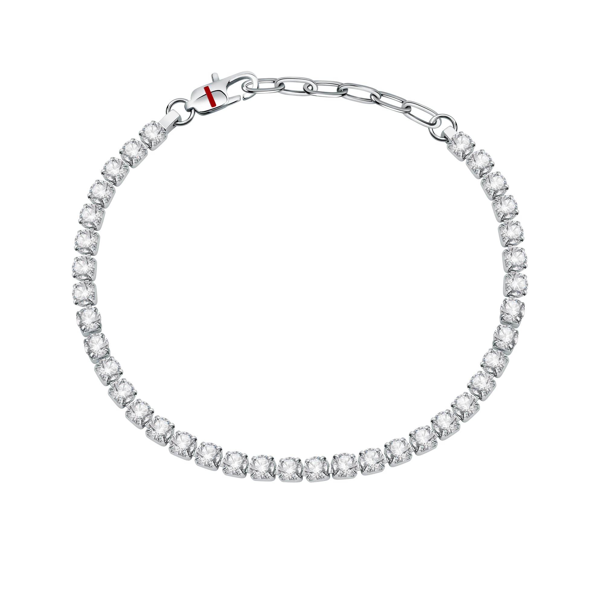 SECTOR Bracciale Polseira, Tennis, AÇO Prate. E Cristal Prate,22 CM SANN46 Marca