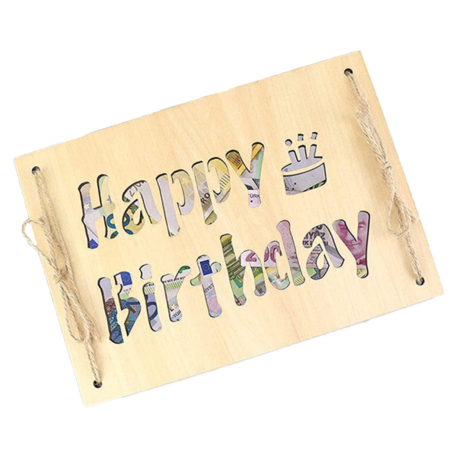 Carte Cadeau Argent En Bois - Support Pour Billets, Personnalisable, Idéal Anniversaire, Mariage, Fête Des Mères - 10