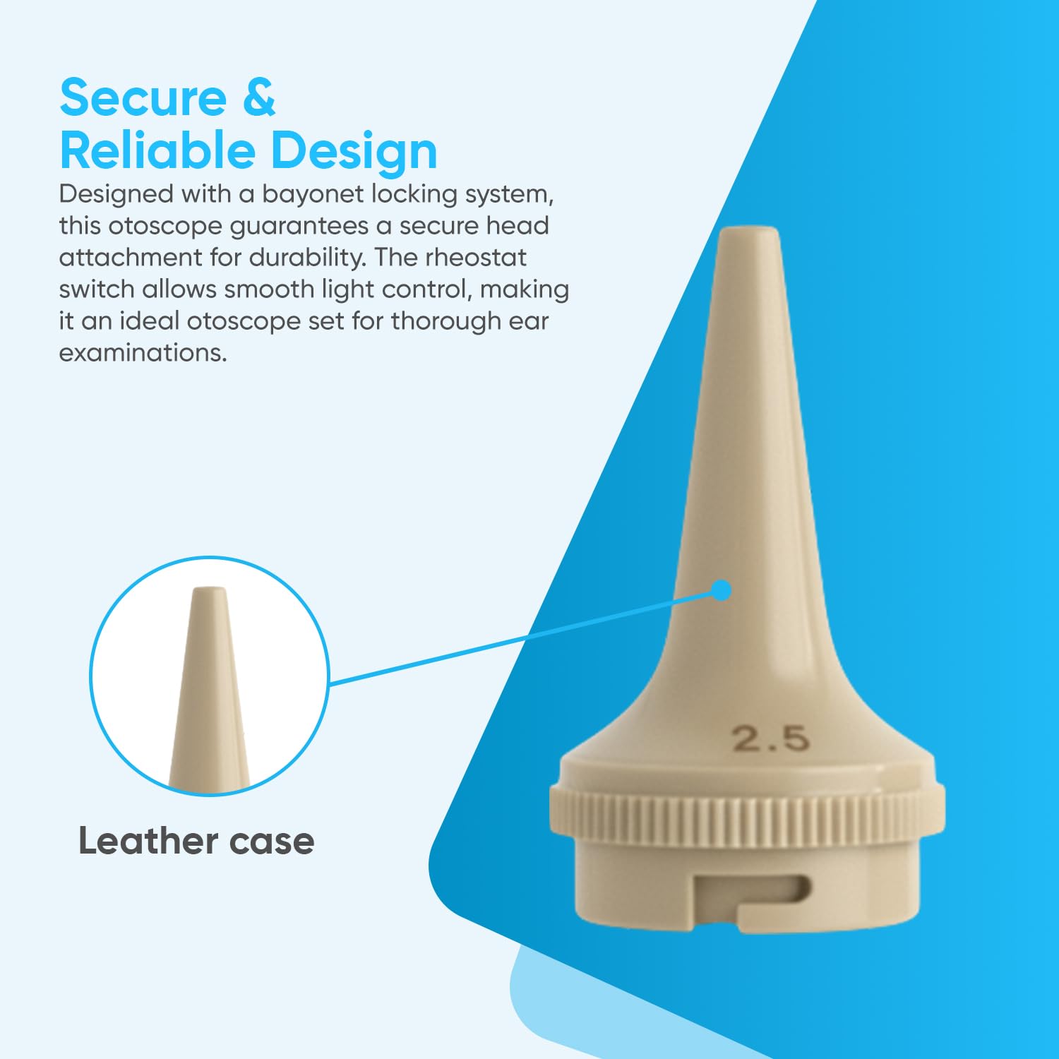 YNR Otoscope de diagnostic grossissant - Lumière directe à LED - Otoscope auriculaire pour médecins, infirmières, adultes, enfants, bébés et animaux âgés - Crème