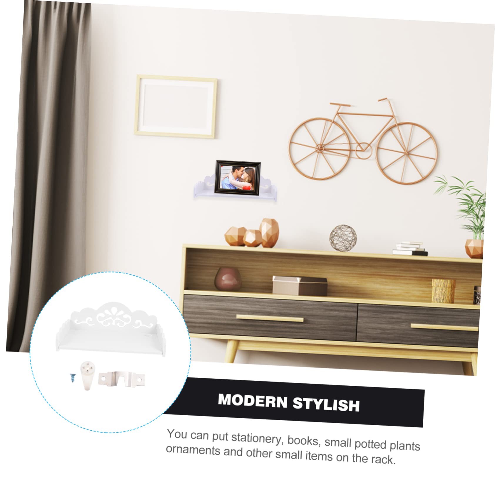 MAGICLULU 1Pc Large Wooden Wall Mounted Storage Rack Hollow Out Design for Decorative Storage Bedroom Kitchen Living Room Office Multifunctional Home Organizer for Plants Books