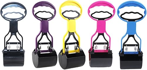 Miniatura 7 de POPETPOP Recogedor portátil portátil de excrementos de perro para perros y gatos, pala de plástico con borde de diente de sierra, recogedor de