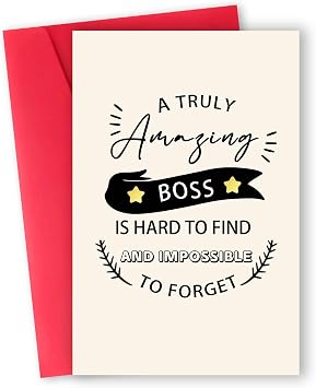 Happy Boss day Card, Best Bosss Day Gifts, Funny Boss Day Card Gifts for Office Women Men, Cute Boss Day Card for Her Him
