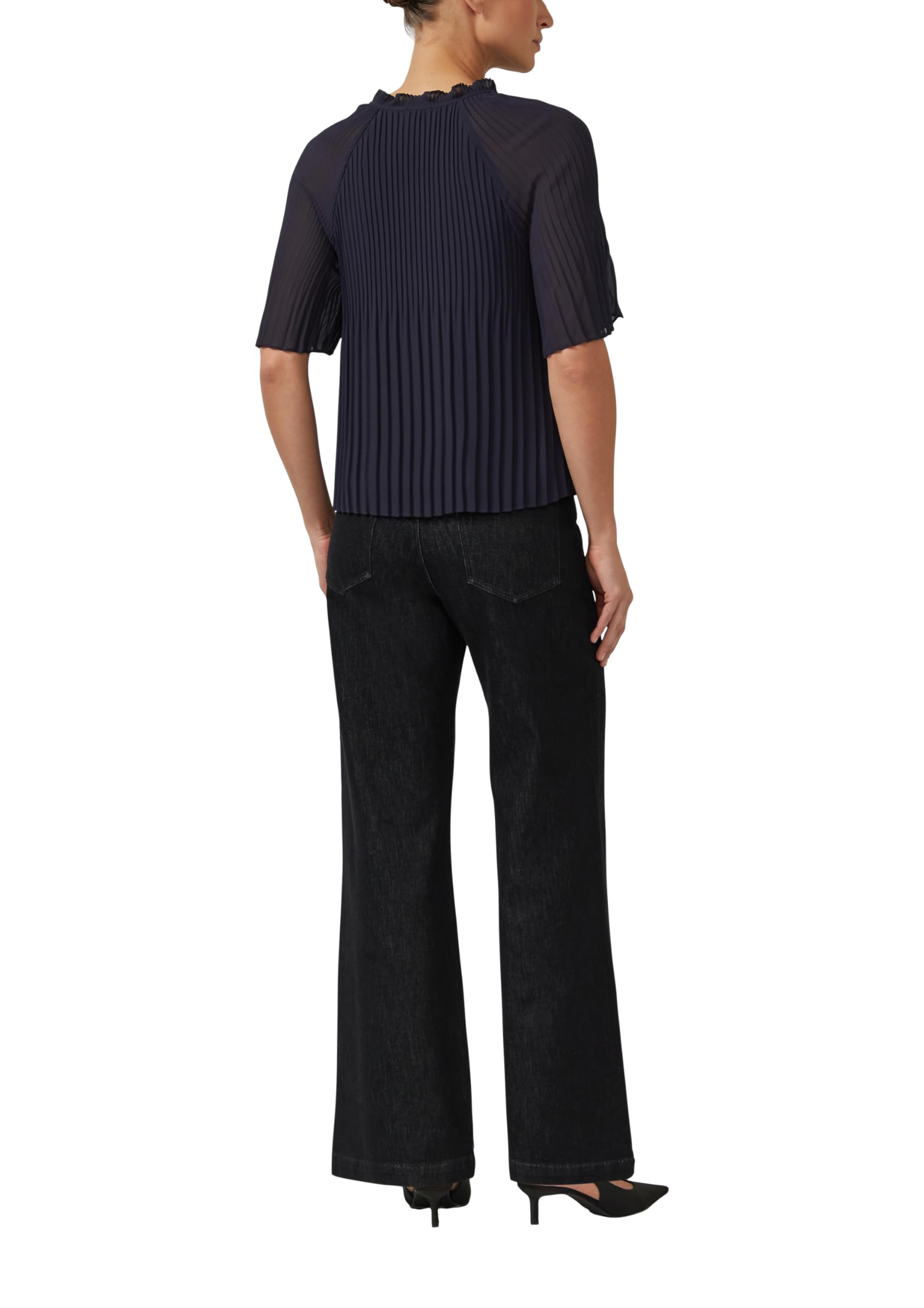 s.Oliver Festliche Chiffon-Bluse mit Plissee und Rüschen