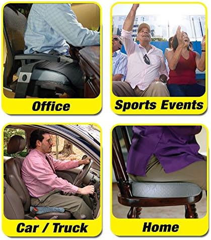Comfort Seat Cushion – Everlasting Office Chair Pillow with Orthopaedic Design and Portable Handle, 17.5 x 4.2 Inch, Grey image 5