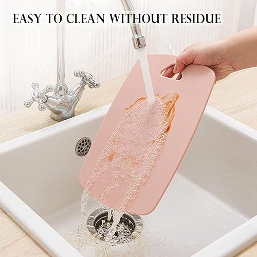 Miniatura 5 de Tablas de cortar para cocina juego de 3 tablas de cortar de plástico tablas de cortar gruesas para carne verduras frutas con mango de fácil agarre