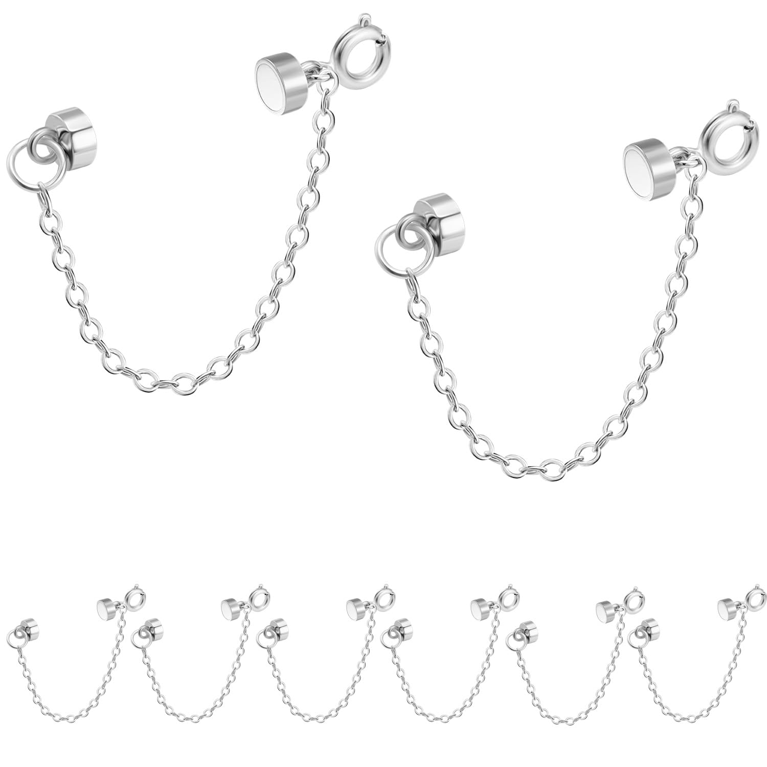 Lot De 8 Fermoirs Magnétiques Pour Bracelet – Or & Argent, Chaîne De Sécurité Anti-Perte, Fermeture Facile Mousqueton, Idéal Bijoux Homme Femme