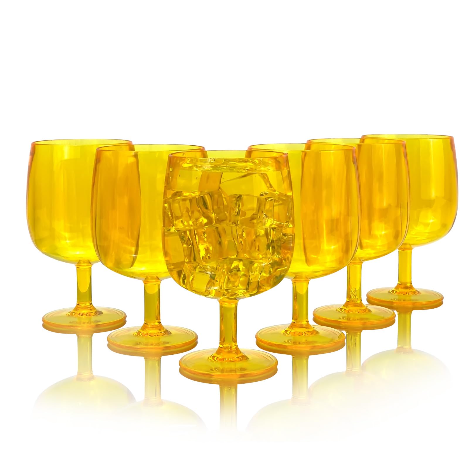 Yanglonghui Weingläser aus Kunststoff, unzerbrechliche Acryl-Weingläser, wiederverwendbar, farbige Kunststoffkelche, stapelbar, spülmaschinenfest, BPA-frei, ideal für Partys